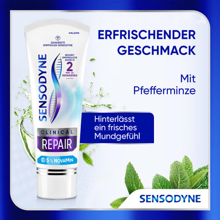 Sensodyne Clinical REPAIR, toothpaste for sensitive teeth with 5% NovaMin, for long-lasting relief, 75ml