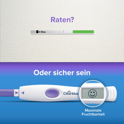 Clearblue Advanced Digital Ovulation Test, Double the chance of getting pregnant, 1 Digital Test Holder and 30 Ovulation Tests, Try the FREE Clearblue Period &amp; Cycle Tracker App