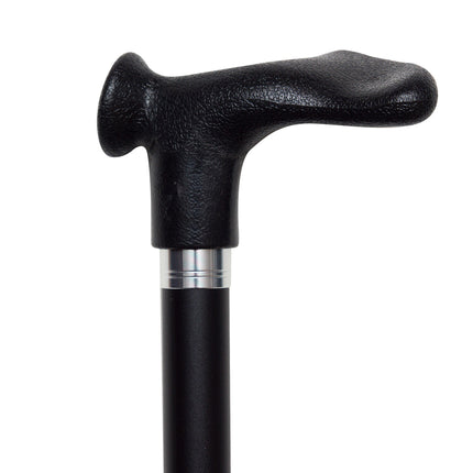 Walking stick walking aid light metal with anatomical comfort handle black (left)
