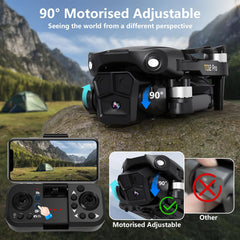 Toladrone Drone with Camera 1080P, Drone with Brushless Motor Altitude Hold Headless Mode 2 Cameras Foldable FPV Drones RC Quadcopter for Beginners TD12Pro
