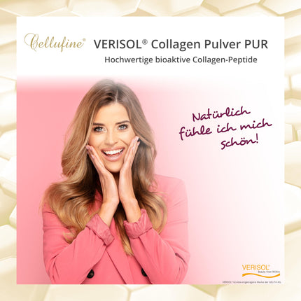 Cellufine® Premium VERISOL Collagen Powder 300 g I Beauty Collagen Powder with bioactive collagen peptides I natural &amp; without preservatives, 120 servings with very high bioavailability