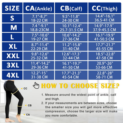 Ailaka 20-30 mmHg compression stockings for women and men, thigh length, with silicone edge for better support
