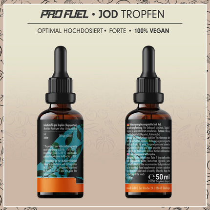 Iodine Drops FORTE 1000x with 150 µg iodine per drop – optimally high dosage – only 1 drop a day – bioavailable iodine from potassium iodide – alcohol-free &amp; vegan – laboratory-tested with certificate