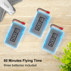 Loolinn | Drone with Optical Flow Positioning Technology - 60 Minutes Long Flight Time/Very Stable Flight - Quadcopter Drones with HD Camera for Kids as a Gift