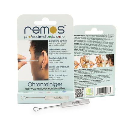 REMOS Ear Cleaner/Ear Loop | Remove earwax easily and safely | Rust-proof, durable stainless steel | 7 cm | Satin