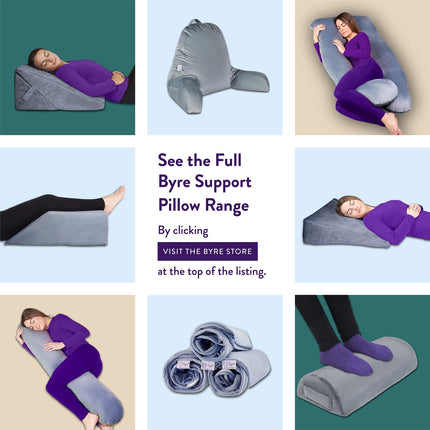 Byre® Wedge Pillow | Folding Wedge Pillow | Adjustable Pillow for Sitting, Reading, Back Pain, Leg Pain, Heartburn, Acid Reflux (Gray)