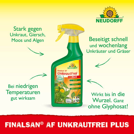 Neudorff Finalsan AF UnkrautFrei Plus – Powerful, fast-acting weed killer that penetrates to the roots. Ready-to-use for 25 m², 750 ml