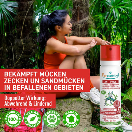 Puressentiel - Anti-bite repellent and calming spray - temperate and tropical areas - 100% natural active ingredient - 75 ml