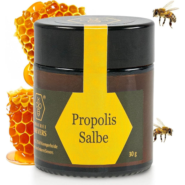 Nordbienchen® Propolis Ointment 30g - From our own beekeeping – Natural propolis cream for skin irritations, acne, neurodermatitis, herpes, warts – Beeswax ointment without additives