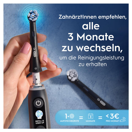 Oral-B iO Ultimate Cleaning Electric Toothbrush Heads, 8 Pack, Ultimate Tooth Cleaning, Original Toothbrush Head for Oral-B Toothbrushes, Mailbox-Safe Packaging, Black