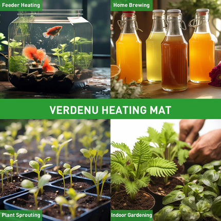 Verdenu Heat Mat Plant Heating Mat, 25 * 52 cm Heating Mat with Digital Thermostat Controller Combo Set, Propagation Heating Mat for Plant Germination, Indoor Greenhouse Propagator, Greenhouse