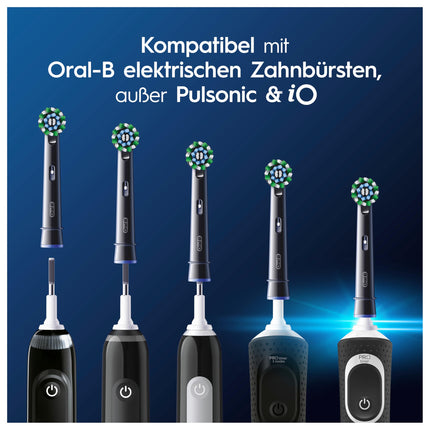 Oral-B Pro CrossAction Electric Toothbrush Heads, Superior Teeth Cleaning, X-Bristles, Original Toothbrush Head, Oral-B Toothbrushes, Mailbox-compatible Packaging, 12 Pack, Black