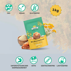 Acacia Fiber Powder Organic - 1Kg - 90% Fiber, fiber powder from acacia fiber, organic, vegan &amp; keto, gluten-free, gum arabic powder, fiber supplement