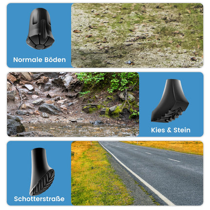 Nordic Walking Pole Rubber Buffer 12 Pack, Walking Pole Rubber Buffer Universal for Most Walking Poles &amp; Nordic Walking Poles, Non-Slip and Slip-Resistant Trekking Rubber Buffer Pads (11mm)