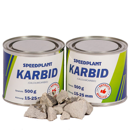 SPEEDPLANT Carbide 1kg (2x 500g) - Carbide Kabit Kabitt karbitt Carbide Carbide Large Solid Stones Grain Size 15-25mm - 2 Cans