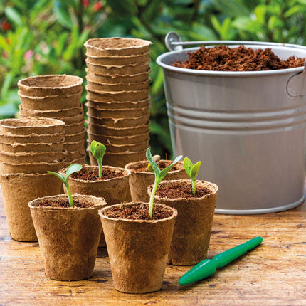 Romberg 10091100 Coconut Grow Pots (Plant Pots) Classic - 6 cm, round, peat-free, biodegradable, 26 pieces