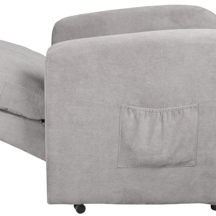 Sime EL-2 ADJUSTABLE electric recliner with 2 motors, independently adjustable backrest and footrest. 4 wheels move the user. Removable and washable cover. Grey TV chair.
