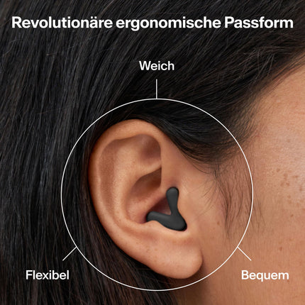 Alpine Silence - Ultra-comfortable earplugs for sleeping, concentrating &amp; traveling - Reusable hearing protection earplugs - Innovative V-shape &amp; soft plugs in XS/S/M/L - Black