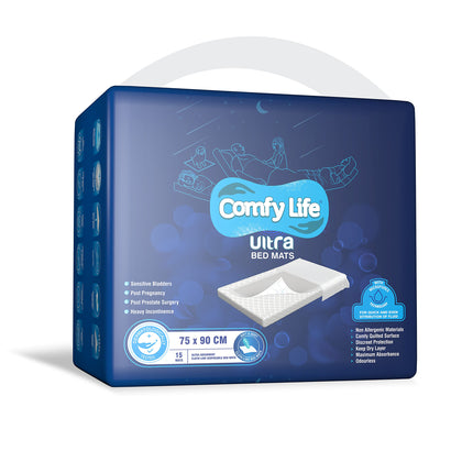 Comfy Life Ultra Bed Pads – Premium Luxury Disposable Incontinence Bed Pads – 75 x 90 cm – Large Sheets (15 Pack)
