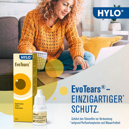 EvoTears® eye drops for dry eyes - Unique due to perfluorohexyloctane and water-free, 3ml
