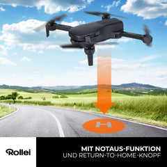 Rollei Fly 80 Combo drone, WiFi live image transmission, 6-axis gyroscope, full HD camera, long flight time, app control and remote control included