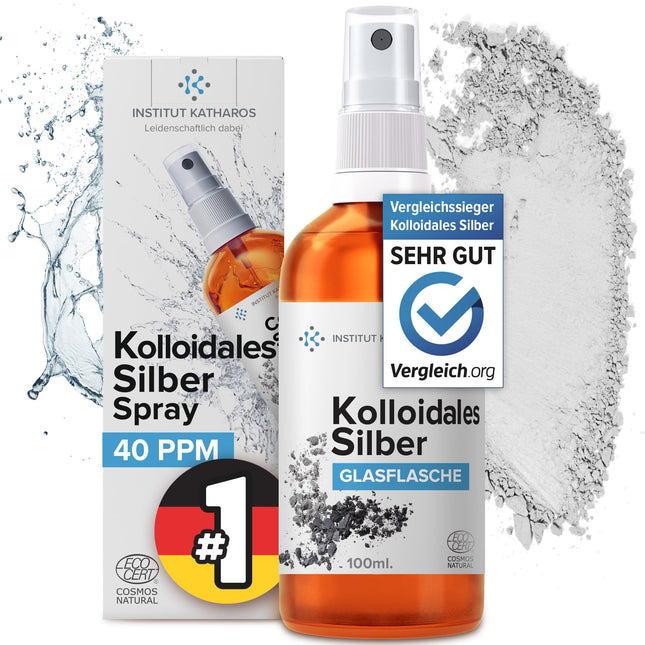 Colloidal Silver Spray 100mL | 100% natural 40 PPM | High concentration, smaller particles, higher effectiveness | Made in the EU.