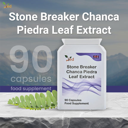 Ved Stone Breaker, Chanca Piedra Leaf Extract 1500 mg, Kidney and Liver Support, Dissolving, Flushing and Cleansing, 90 Capsules (30-Day Supply)
