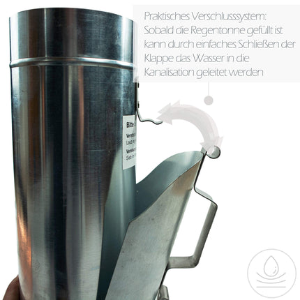 Frank Bauelemente zinc downpipe flap 100 mm with stainless steel sieve - titanium zinc downpipe flap as rainwater collector, easy installation thanks to conical shape and precise transition