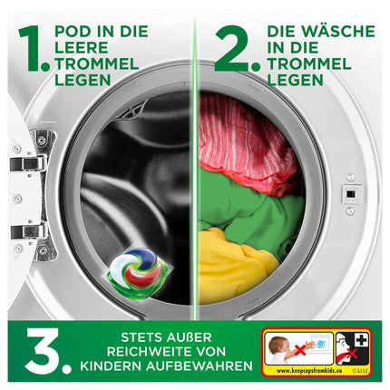 Ariel Laundry Detergent Pods All-in-1, Liquid Laundry Detergent Capsules 50 Loads, Universal+, Powerful stain removal from the first wash