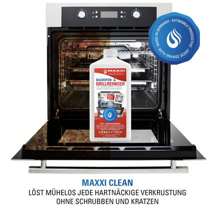 MAXXI CLEAN | Oven &amp; Grill Cleaner - the Original | 750 ml Gel Paste | Self-acting cleaner and grease remover | For ovens, stovetops &amp; grills | Removes stubborn incrustations