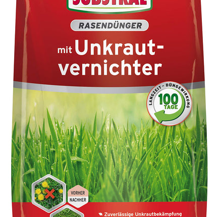 Substral lawn fertilizer with weed killer, 2-in-1: weed killer + fertilization, 100 days long-term effect, 450 m², 9 kg