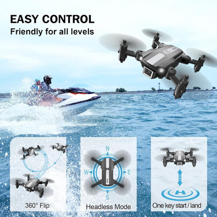 Wipkviey T25 Drone with 1080p Camera, Foldable Mini Drones for Beginners and Adults, FPV RC Quadcopter with 2 Batteries, WiFi Transmission, Headless Mode, Gravity Control
