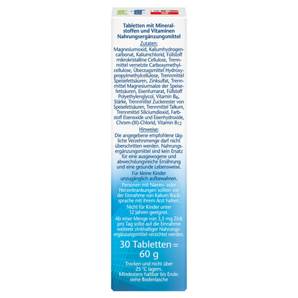 Doppelherz Magnesium + Potassium 400 – Magnesium and potassium contribute to normal muscle function – 30 tablets
