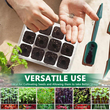 ZLPBAO Mini Greenhouse Propagation, 5 Pack Indoor Greenhouse Propagation Box with Light, Greenhouse Propagation Tray with High Lid, Full Spectrum Grow Lights, 10 Labels, 2 Tools, 1 Pair of Gloves