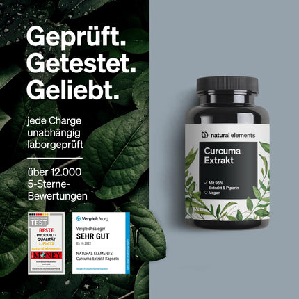 Turmeric extract – High dosage: Curcumin content of ONE capsule corresponds to 10,000mg of turmeric – High dosage from 95% extract – 90 capsules – Laboratory tested, vegan and produced in Germany