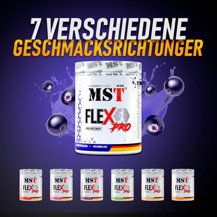 MST® Nutrition Flex Pro Powder – Collagen, MSM, Glucosamine, Chondroitin &amp; Hyaluronic Acid – High-quality formula – Made in Germany (420g, Blackcurrant)