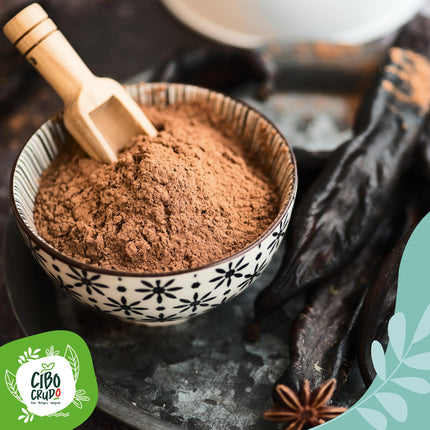 Organic Carob Powder - 500g. Naturally sweet, rich in fiber and minerals. Carob powder from the carob tree. Carob seed flour.