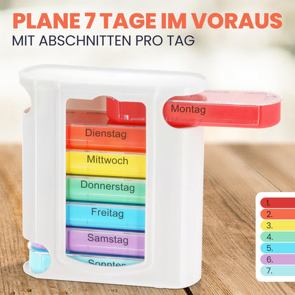MC-Trend 7-day pill box with 4 compartments per day – large pill box &amp; weekly dispenser – medication box in selectable quantity: 1, 2, 6, 12, 24 or 48 pieces