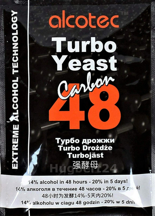 AlcoTec HUGBERT 48 Carbon Turbo, alcohol, fermentation yeast, yeast, liquor, distilling yeast, distillation, 3 pieces