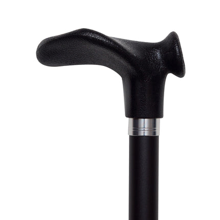 Walking stick walking aid light metal with anatomical comfort handle black (left)