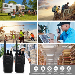pofung Walkie Talkie Professional Radios PMR446 baofeng Talkies 88E/888S Handheld Toy Radio, Walkie Talkie with LED Flashlight &amp; Headset USB Connection (2 pieces), 94*45*30mm, black