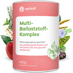 Multi-Fiber Complex | 10 Premium Fibers &amp; Calcium | Digestion, Gut Flora, Immune System, Cholesterol &amp; Blood Sugar | Vegan, Gluten-Free, Lactose-Free | 420g Powder