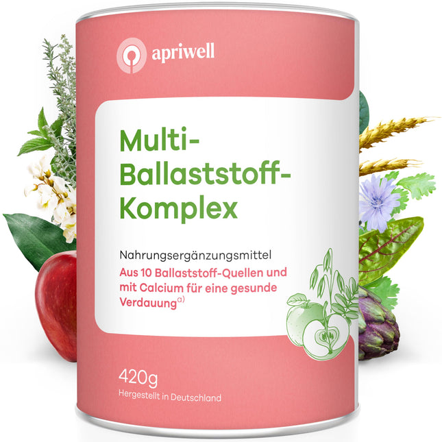Multi-Fiber Complex | 10 Premium Fibers &amp; Calcium | Digestion, Gut Flora, Immune System, Cholesterol &amp; Blood Sugar | Vegan, Gluten-Free, Lactose-Free | 420g Powder