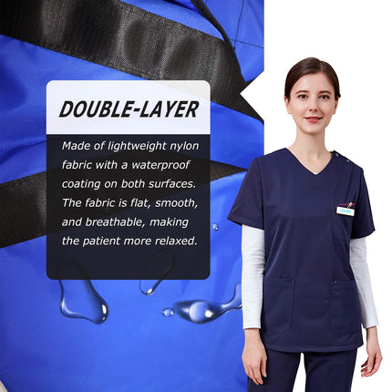 LOSCHEN Transfer Board for Patient Lifts, Patient Transfer Board with Eight Handles, Suitable for Obese People, Elderly People and Patients Who Need to Be Transferred (Blue 100 * 120cm)