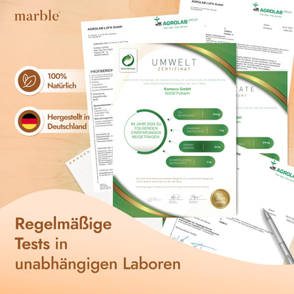 marble® Collagen Powder 500 g - Collagen peptides skin glow - 60-day risk-free trial - High-dose amino acid complex - Collagen powder in a cardboard container without a plastic spoon - tasteless
