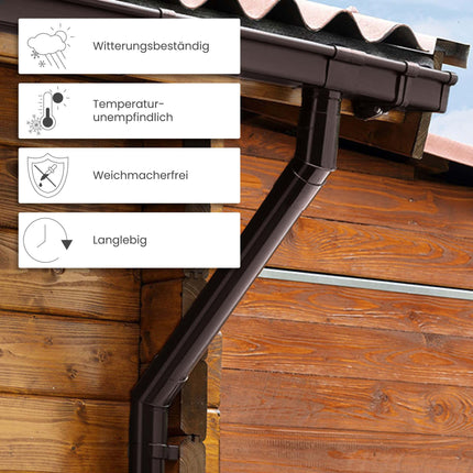 INEFA downpipe connector, PVC DN50 / 50mm white drain pipe connector, gutter accessories, easy plug-in installation, Made in Germany