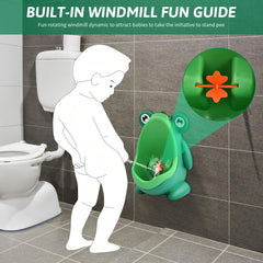 Urinal for boys Urinal tract for children Wall-mounted urinal Standing urinal Boys toilet training (green)