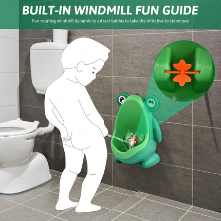 Urinal for boys Urinal tract for children Wall-mounted urinal Standing urinal Boys toilet training (green)