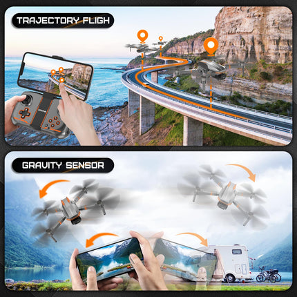 Brushless Motor Drone with Camera, Foldable Drone with LED Lights, 30-Min Long Flight Time, RC Quadcopter for Beginners Adults