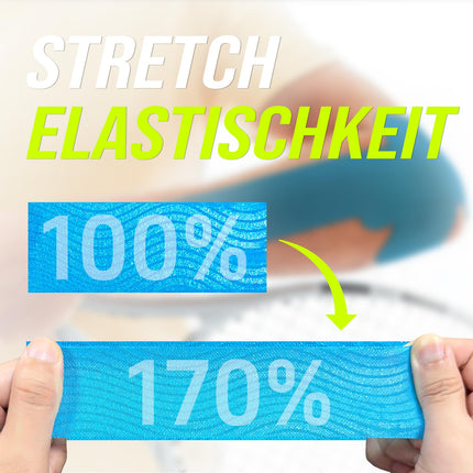 Ceeport Kinesiology Tape (5cm x 5m, 3 Rolls) Elastic Kinesiotape Muscle Tape for Joint and Muscle Support, Shoulder, Ankle, Elbow, Wrist, Knee Pain Relief (Black+Pink+Blue)